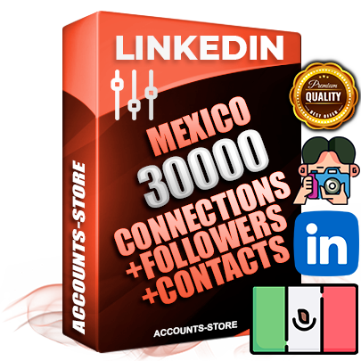 Professional Mexican PREMIUM LinkedIn accounts of manual registration and warm up with high trust history photos and business activity — 30000 active Connections and 30000 active Followers and 30000 active Contacts for Advertising and Promotion