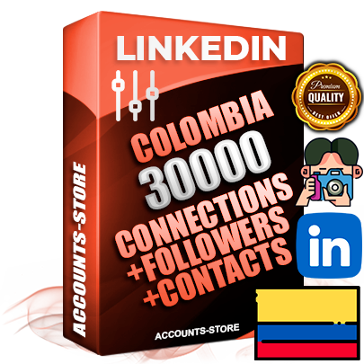 Professional Colombian PREMIUM LinkedIn accounts of manual registration and warm up with high trust history photos and business activity — 30000 active Connections and 30000 active Followers and 30000 active Contacts for Advertising and Promotion