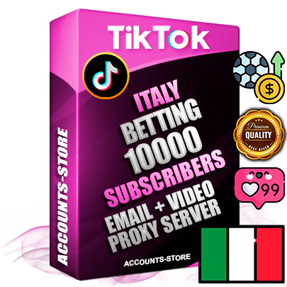 Professional Italian PREMIUM TikTok accounts of manual registration and farming for the SPORTS BETTING niche with high trust history profile photos and videos — fully themed and optimized for SPORTS BETTING advertising and promotion — 10000 niche-related live active subscribers 2018–2022 registration years Verified Email (included) + Cookie JSON for secure import and login to the account + User Agent + high-quality content filling (profile photo banner and videos). Fully ready for targeted campaigns and ad launches from any country. Perfectly holds ads without bans. Ideal for any earning schemes affiliate promotions and marketing projects. Quality unlimited IPv4 proxy server included.