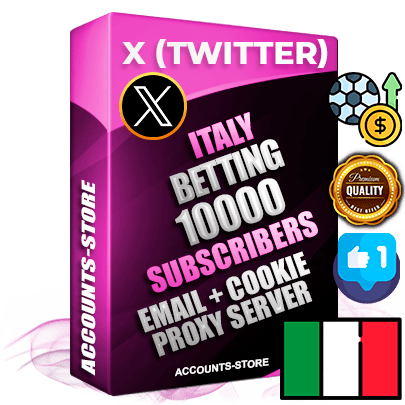 Professional Italian PREMIUM X (Twitter) accounts of manual registration and farming for the SPORTS BETTING niche with high trust history photos and tweets — fully themed and optimized for SPORTS BETTING advertising and promotion — 10000 niche-related live active followers 2009–2014 registration year Verified Email (Included) + Cookie JSON for secure import and login to the account + User Agent + High-quality filling (Photo Header Posts). Fully ready for targeted campaigns and ad launches from any country. Perfectly hold ads without bans. Ideal for any earning schemes affiliate promotions and marketing projects. Quality unlimited IPv4 proxy server included.