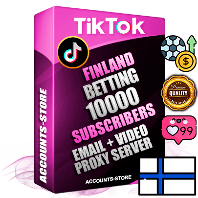 Professional Finnish PREMIUM TikTok accounts of manual registration and farming for the SPORTS BETTING niche with high trust history profile photos and videos — fully themed and optimized for SPORTS BETTING advertising and promotion — 10000 niche-related live active subscribers 2018–2022 registration years Verified Email (included) + Cookie JSON for secure import and login to the account + User Agent + high-quality content filling (profile photo banner and videos). Fully ready for targeted campaigns and ad launches from any country. Perfectly holds ads without bans. Ideal for any earning schemes affiliate promotions and marketing projects. Quality unlimited IPv4 proxy server included.