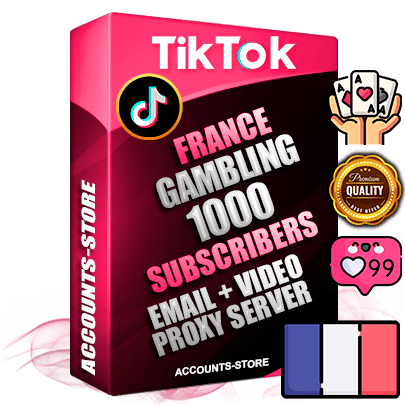 Professional French PREMIUM TikTok accounts of manual registration and farming for the GAMBLING niche with high trust history profile photos and videos — fully themed and optimized for GAMBLING advertising and promotion — 1000 niche-related live active subscribers 2018–2022 registration years Verified Email (included) + Cookie JSON for secure import and login to the account + User Agent + high-quality content filling (profile photo banner and videos). Fully ready for targeted campaigns and ad launches from any country. Perfectly holds ads without bans. Ideal for any earning schemes affiliate promotions and marketing projects. Quality unlimited IPv4 proxy server included.