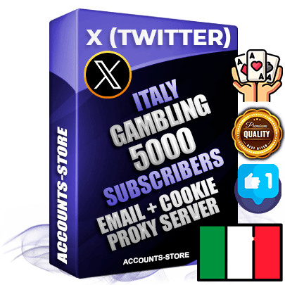 Professional Italian PREMIUM X (Twitter) accounts of manual registration and farming for the GAMBLING niche with high trust history photos and tweets — fully themed and optimized for GAMBLING advertising and promotion — 5000 niche-related live active followers 2009–2014 registration year Verified Email (Included) + Cookie JSON for secure import and login to the account + User Agent + High-quality filling (Photo Header Posts). Fully ready for targeted campaigns and ad launches from any country. Perfectly hold ads without bans. Ideal for any earning schemes affiliate promotions and marketing projects. Quality unlimited IPv4 proxy server included.