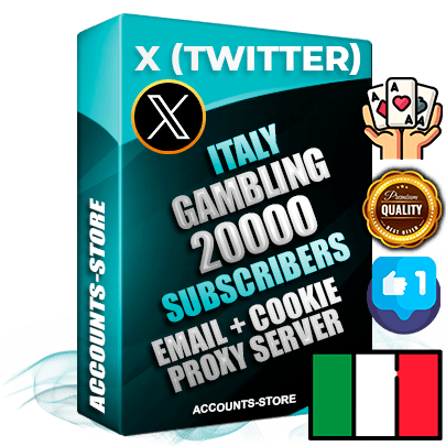 Professional Italian PREMIUM X (Twitter) accounts of manual registration and farming for the GAMBLING niche with high trust history photos and tweets — fully themed and optimized for GAMBLING advertising and promotion — 20000 niche-related live active followers 2009–2014 registration year Verified Email (Included) + Cookie JSON for secure import and login to the account + User Agent + High-quality filling (Photo Header Posts). Fully ready for targeted campaigns and ad launches from any country. Perfectly hold ads without bans. Ideal for any earning schemes affiliate promotions and marketing projects. Quality unlimited IPv4 proxy server included. Professional Italian PREMIUM X (Twitter) accounts of manual registration and farming for the GAMBLING niche with high trust history photos and tweets — fully themed and optimized for GAMBLING advertising and promotion — 20000 niche-related live active followers 2009–2014 registration year Verified Email (Included) + Cookie JSON for secure import and login to the account + User Agent + High-quality filling (Photo Header Posts). Fully ready for targeted campaigns and ad launches from any country. Perfectly hold ads without bans. Ideal for any earning schemes affiliate promotions and marketing projects. Quality unlimited IPv4 proxy server included.