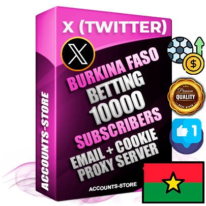 Professional Burkinabè PREMIUM X (Twitter) accounts of manual registration and farming for the SPORTS BETTING niche with high trust history photos and tweets — fully themed and optimized for SPORTS BETTING advertising and promotion — 10000 niche-related live active followers 2009–2014 registration year Verified Email (Included) + Cookie JSON for secure import and login to the account + User Agent + High-quality filling (Photo Header Posts). Fully ready for targeted campaigns and ad launches from any country. Perfectly hold ads without bans. Ideal for any earning schemes affiliate promotions and marketing projects. Quality unlimited IPv4 proxy server included.