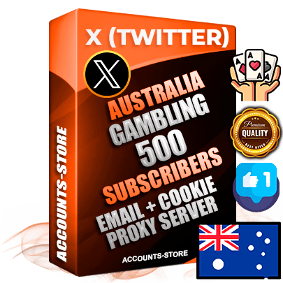Professional Australian PREMIUM X (Twitter) accounts of manual registration and farming for the GAMBLING niche with high trust history photos and tweets — fully themed and optimized for GAMBLING advertising and promotion — 500 niche-related live active followers 2009–2014 registration year Verified Email (Included) + Cookie JSON for secure import and login to the account + User Agent + High-quality filling (Photo Header Posts). Fully ready for targeted campaigns and ad launches from any country. Perfectly hold ads without bans. Ideal for any earning schemes affiliate promotions and marketing projects. Quality unlimited IPv4 proxy server included.