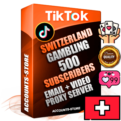 Professional Swiss PREMIUM TikTok accounts of manual registration and farming for the GAMBLING niche with high trust history profile photos and videos — fully themed and optimized for GAMBLING advertising and promotion — 500 niche-related live active subscribers 2018–2022 registration years Verified Email (included) + Cookie JSON for secure import and login to the account + User Agent + high-quality content filling (profile photo banner and videos). Fully ready for targeted campaigns and ad launches from any country. Perfectly holds ads without bans. Ideal for any earning schemes affiliate promotions and marketing projects. Quality unlimited IPv4 proxy server included.