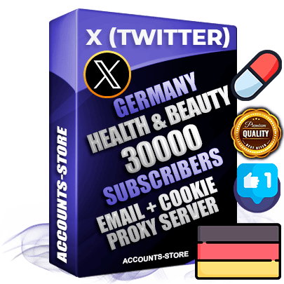 Professional German PREMIUM X (Twitter) accounts of manual registration and farming for the HEALTH & BEAUTY niche with high trust history photos and tweets — fully themed and optimized for HEALTH & BEAUTY advertising and promotion — 30000 niche-related live active followers 2009–2014 registration year Verified Email (Included) + Cookie JSON for secure import and login to the account + User Agent + High-quality filling (Photo Header Posts). Fully ready for targeted campaigns and ad launches from any country. Perfectly hold ads without bans. Ideal for any earning schemes affiliate promotions and marketing projects. Quality unlimited IPv4 proxy server included.