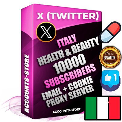 Professional Italian PREMIUM X (Twitter) accounts of manual registration and farming for the HEALTH & BEAUTY niche with high trust history photos and tweets — fully themed and optimized for HEALTH & BEAUTY advertising and promotion — 10000 niche-related live active followers 2009–2014 registration year Verified Email (Included) + Cookie JSON for secure import and login to the account + User Agent + High-quality filling (Photo Header Posts). Fully ready for targeted campaigns and ad launches from any country. Perfectly hold ads without bans. Ideal for any earning schemes affiliate promotions and marketing projects. Quality unlimited IPv4 proxy server included.