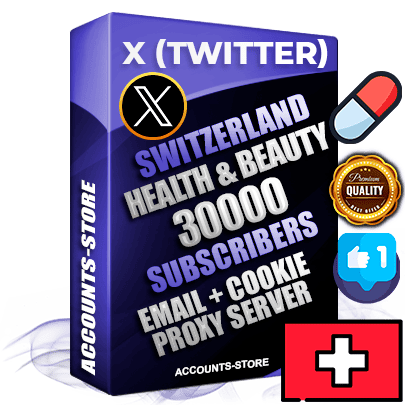 Professional Swiss PREMIUM X (Twitter) accounts of manual registration and farming for the HEALTH & BEAUTY niche with high trust history photos and tweets — fully themed and optimized for HEALTH & BEAUTY advertising and promotion — 30000 niche-related live active followers 2009–2014 registration year Verified Email (Included) + Cookie JSON for secure import and login to the account + User Agent + High-quality filling (Photo Header Posts). Fully ready for targeted campaigns and ad launches from any country. Perfectly hold ads without bans. Ideal for any earning schemes affiliate promotions and marketing projects. Quality unlimited IPv4 proxy server included.