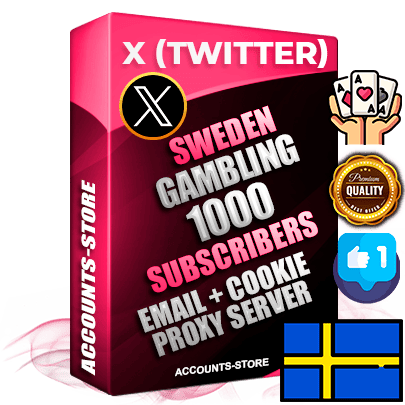 Professional Swedish PREMIUM X (Twitter) accounts of manual registration and farming for the GAMBLING niche with high trust history photos and tweets — fully themed and optimized for GAMBLING advertising and promotion — 1000 niche-related live active followers 2009–2014 registration year Verified Email (Included) + Cookie JSON for secure import and login to the account + User Agent + High-quality filling (Photo Header Posts). Fully ready for targeted campaigns and ad launches from any country. Perfectly hold ads without bans. Ideal for any earning schemes affiliate promotions and marketing projects. Quality unlimited IPv4 proxy server included.