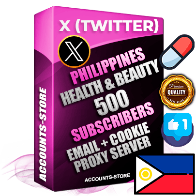 Professional Filipino PREMIUM X (Twitter) accounts of manual registration and farming for the HEALTH & BEAUTY niche with high trust history photos and tweets — fully themed and optimized for HEALTH & BEAUTY advertising and promotion — 500 niche-related live active followers 2009–2014 registration year Verified Email (Included) + Cookie JSON for secure import and login to the account + User Agent + High-quality filling (Photo Header Posts). Fully ready for targeted campaigns and ad launches from any country. Perfectly hold ads without bans. Ideal for any earning schemes affiliate promotions and marketing projects. Quality unlimited IPv4 proxy server included.