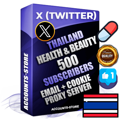 Professional Thai PREMIUM X (Twitter) accounts of manual registration and farming for the HEALTH & BEAUTY niche with high trust history photos and tweets — fully themed and optimized for HEALTH & BEAUTY advertising and promotion — 500 niche-related live active followers 2009–2014 registration year Verified Email (Included) + Cookie JSON for secure import and login to the account + User Agent + High-quality filling (Photo Header Posts). Fully ready for targeted campaigns and ad launches from any country. Perfectly hold ads without bans. Ideal for any earning schemes affiliate promotions and marketing projects. Quality unlimited IPv4 proxy server included.