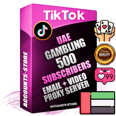 Professional UAE PREMIUM TikTok accounts of manual registration and farming for the GAMBLING niche with high trust history profile photos and videos — fully themed and optimized for GAMBLING advertising and promotion — 500 niche-related live active subscribers 2018–2022 registration years Verified Email (included) + Cookie JSON for secure import and login to the account + User Agent + high-quality content filling (profile photo banner and videos). Fully ready for targeted campaigns and ad launches from any country. Perfectly holds ads without bans. Ideal for any earning schemes affiliate promotions and marketing projects. Quality unlimited IPv4 proxy server included.