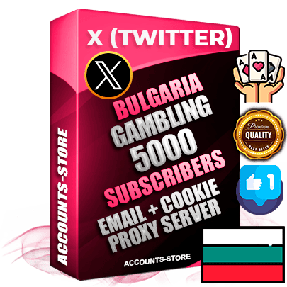 Professional Bulgarian PREMIUM X (Twitter) accounts of manual registration and farming for the GAMBLING niche with high trust history photos and tweets — fully themed and optimized for GAMBLING advertising and promotion — 5000 niche-related live active followers 2009–2014 registration year Verified Email (Included) + Cookie JSON for secure import and login to the account + User Agent + High-quality filling (Photo Header Posts). Fully ready for targeted campaigns and ad launches from any country. Perfectly hold ads without bans. Ideal for any earning schemes affiliate promotions and marketing projects. Quality unlimited IPv4 proxy server included.