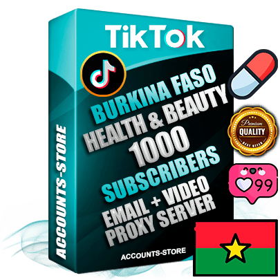 Professional Burkinabè PREMIUM TikTok accounts of manual registration and farming for the HEALTH & BEAUTY niche with high trust history profile photos and videos — fully themed and optimized for HEALTH & BEAUTY advertising and promotion — 1000 niche-related live active subscribers 2018–2022 registration years Verified Email (included) + Cookie JSON for secure import and login to the account + User Agent + high-quality content filling (profile photo banner and videos). Fully ready for targeted campaigns and ad launches from any country. Perfectly holds ads without bans. Ideal for any earning schemes affiliate promotions and marketing projects. Quality unlimited IPv4 proxy server included.