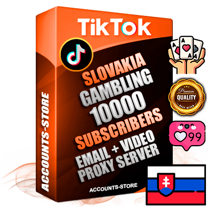 Professional Slovak PREMIUM TikTok accounts of manual registration and farming for the GAMBLING niche with high trust history profile photos and videos — fully themed and optimized for GAMBLING advertising and promotion — 10000 niche-related live active subscribers 2018–2022 registration years Verified Email (included) + Cookie JSON for secure import and login to the account + User Agent + high-quality content filling (profile photo banner and videos). Fully ready for targeted campaigns and ad launches from any country. Perfectly holds ads without bans. Ideal for any earning schemes affiliate promotions and marketing projects. Quality unlimited IPv4 proxy server included.