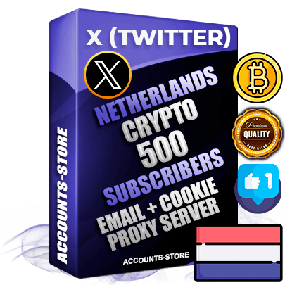 Professional Dutch PREMIUM X (Twitter) accounts of manual registration and farming for the CRYPTO niche with high trust history photos and tweets — fully themed and optimized for CRYPTO advertising and promotion — 500 niche-related live active followers 2009–2014 registration year Verified Email (Included) + Cookie JSON for secure import and login to the account + User Agent + High-quality filling (Photo Header Posts). Fully ready for targeted campaigns and ad launches from any country. Perfectly hold ads without bans. Ideal for any earning schemes affiliate promotions and marketing projects. Quality unlimited IPv4 proxy server included.