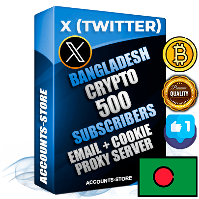 Professional Bangladeshi PREMIUM X (Twitter) accounts of manual registration and farming for the CRYPTO niche with high trust history photos and tweets — fully themed and optimized for CRYPTO advertising and promotion — 500 niche-related live active followers 2009–2014 registration year Verified Email (Included) + Cookie JSON for secure import and login to the account + User Agent + High-quality filling (Photo Header Posts). Fully ready for targeted campaigns and ad launches from any country. Perfectly hold ads without bans. Ideal for any earning schemes affiliate promotions and marketing projects. Quality unlimited IPv4 proxy server included. Professional Bangladeshi PREMIUM X (Twitter) accounts of manual registration and farming for the CRYPTO niche with high trust history photos and tweets — fully themed and optimized for CRYPTO advertising and promotion — 500 niche-related live active followers 2009–2014 registration year Verified Email (Included) + Cookie JSON for secure import and login to the account + User Agent + High-quality filling (Photo Header Posts). Fully ready for targeted campaigns and ad launches from any country. Perfectly hold ads without bans. Ideal for any earning schemes affiliate promotions and marketing projects. Quality unlimited IPv4 proxy server included.