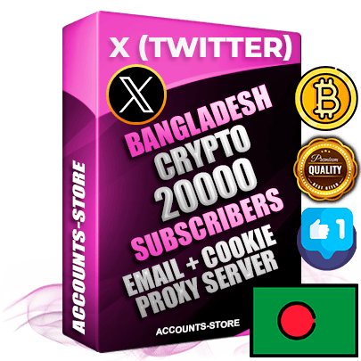Professional Bangladeshi PREMIUM X (Twitter) accounts of manual registration and farming for the CRYPTO niche with high trust history photos and tweets — fully themed and optimized for CRYPTO advertising and promotion — 20000 niche-related live active followers 2009–2014 registration year Verified Email (Included) + Cookie JSON for secure import and login to the account + User Agent + High-quality filling (Photo Header Posts). Fully ready for targeted campaigns and ad launches from any country. Perfectly hold ads without bans. Ideal for any earning schemes affiliate promotions and marketing projects. Quality unlimited IPv4 proxy server included. Professional Bangladeshi PREMIUM X (Twitter) accounts of manual registration and farming for the CRYPTO niche with high trust history photos and tweets — fully themed and optimized for CRYPTO advertising and promotion — 20000 niche-related live active followers 2009–2014 registration year Verified Email (Included) + Cookie JSON for secure import and login to the account + User Agent + High-quality filling (Photo Header Posts). Fully ready for targeted campaigns and ad launches from any country. Perfectly hold ads without bans. Ideal for any earning schemes affiliate promotions and marketing projects. Quality unlimited IPv4 proxy server included.