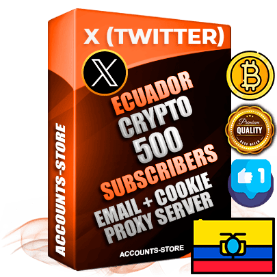 Professional Ecuadorian PREMIUM X (Twitter) accounts of manual registration and farming for the CRYPTO niche with high trust history photos and tweets — fully themed and optimized for CRYPTO advertising and promotion — 500 niche-related live active followers 2009–2014 registration year Verified Email (Included) + Cookie JSON for secure import and login to the account + User Agent + High-quality filling (Photo Header Posts). Fully ready for targeted campaigns and ad launches from any country. Perfectly hold ads without bans. Ideal for any earning schemes affiliate promotions and marketing projects. Quality unlimited IPv4 proxy server included. Professional Ecuadorian PREMIUM X (Twitter) accounts of manual registration and farming for the CRYPTO niche with high trust history photos and tweets — fully themed and optimized for CRYPTO advertising and promotion — 500 niche-related live active followers 2009–2014 registration year Verified Email (Included) + Cookie JSON for secure import and login to the account + User Agent + High-quality filling (Photo Header Posts). Fully ready for targeted campaigns and ad launches from any country. Perfectly hold ads without bans. Ideal for any earning schemes affiliate promotions and marketing projects. Quality unlimited IPv4 proxy server included.