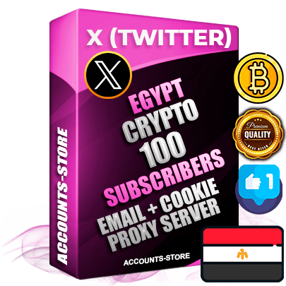 Professional Egyptian PREMIUM X (Twitter) accounts of manual registration and farming for the CRYPTO niche with high trust history photos and tweets — fully themed and optimized for CRYPTO advertising and promotion — 100 niche-related live active followers 2009–2014 registration year Verified Email (Included) + Cookie JSON for secure import and login to the account + User Agent + High-quality filling (Photo Header Posts). Fully ready for targeted campaigns and ad launches from any country. Perfectly hold ads without bans. Ideal for any earning schemes affiliate promotions and marketing projects. Quality unlimited IPv4 proxy server included. Professional Egyptian PREMIUM X (Twitter) accounts of manual registration and farming for the CRYPTO niche with high trust history photos and tweets — fully themed and optimized for CRYPTO advertising and promotion — 100 niche-related live active followers 2009–2014 registration year Verified Email (Included) + Cookie JSON for secure import and login to the account + User Agent + High-quality filling (Photo Header Posts). Fully ready for targeted campaigns and ad launches from any country. Perfectly hold ads without bans. Ideal for any earning schemes affiliate promotions and marketing projects. Quality unlimited IPv4 proxy server included.