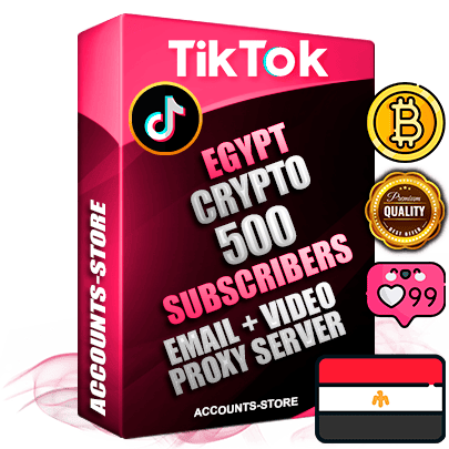Professional Egyptian PREMIUM TikTok accounts of manual registration and farming for the CRYPTO niche with high trust history profile photos and videos — fully themed and optimized for CRYPTO advertising and promotion — 500 niche-related live active subscribers 2018–2022 registration years Verified Email (included) + Cookie JSON for secure import and login to the account + User Agent + high-quality content filling (profile photo banner and videos). Fully ready for targeted campaigns and ad launches from any country. Perfectly holds ads without bans. Ideal for any earning schemes affiliate promotions and marketing projects. Quality unlimited IPv4 proxy server included.