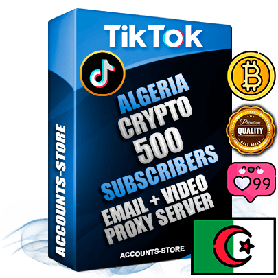 Professional Algerian PREMIUM TikTok accounts of manual registration and farming for the CRYPTO niche with high trust history profile photos and videos — fully themed and optimized for CRYPTO advertising and promotion — 500 niche-related live active subscribers 2018–2022 registration years Verified Email (included) + Cookie JSON for secure import and login to the account + User Agent + high-quality content filling (profile photo banner and videos). Fully ready for targeted campaigns and ad launches from any country. Perfectly holds ads without bans. Ideal for any earning schemes affiliate promotions and marketing projects. Quality unlimited IPv4 proxy server included.