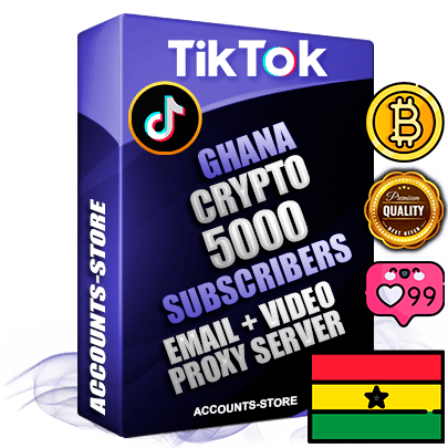 Professional Ghanaian PREMIUM TikTok accounts of manual registration and farming for the CRYPTO niche with high trust history profile photos and videos — fully themed and optimized for CRYPTO advertising and promotion — 5000 niche-related live active subscribers 2018–2022 registration years Verified Email (included) + Cookie JSON for secure import and login to the account + User Agent + high-quality content filling (profile photo banner and videos). Fully ready for targeted campaigns and ad launches from any country. Perfectly holds ads without bans. Ideal for any earning schemes affiliate promotions and marketing projects. Quality unlimited IPv4 proxy server included.