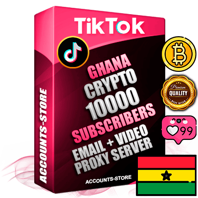 Professional Ghanaian PREMIUM TikTok accounts of manual registration and farming for the CRYPTO niche with high trust history profile photos and videos — fully themed and optimized for CRYPTO advertising and promotion — 10000 niche-related live active subscribers 2018–2022 registration years Verified Email (included) + Cookie JSON for secure import and login to the account + User Agent + high-quality content filling (profile photo banner and videos). Fully ready for targeted campaigns and ad launches from any country. Perfectly holds ads without bans. Ideal for any earning schemes affiliate promotions and marketing projects. Quality unlimited IPv4 proxy server included.