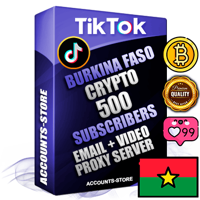 Professional Burkinabè PREMIUM TikTok accounts of manual registration and farming for the CRYPTO niche with high trust history profile photos and videos — fully themed and optimized for CRYPTO advertising and promotion — 500 niche-related live active subscribers 2018–2022 registration years Verified Email (included) + Cookie JSON for secure import and login to the account + User Agent + high-quality content filling (profile photo banner and videos). Fully ready for targeted campaigns and ad launches from any country. Perfectly holds ads without bans. Ideal for any earning schemes affiliate promotions and marketing projects. Quality unlimited IPv4 proxy server included.