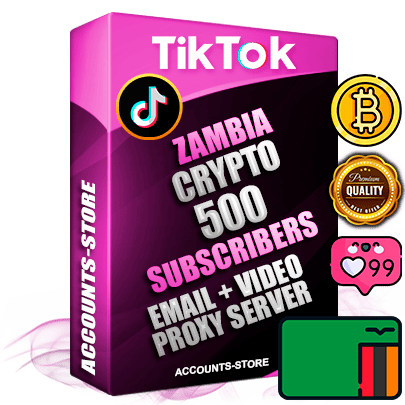 Professional Zambian PREMIUM TikTok accounts of manual registration and farming for the CRYPTO niche with high trust history profile photos and videos — fully themed and optimized for CRYPTO advertising and promotion — 500 niche-related live active subscribers 2018–2022 registration years Verified Email (included) + Cookie JSON for secure import and login to the account + User Agent + high-quality content filling (profile photo banner and videos). Fully ready for targeted campaigns and ad launches from any country. Perfectly holds ads without bans. Ideal for any earning schemes affiliate promotions and marketing projects. Quality unlimited IPv4 proxy server included.