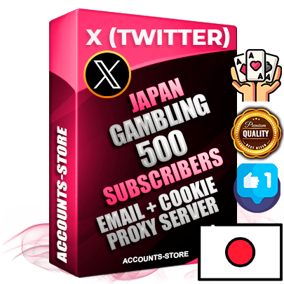 Professional Japanese PREMIUM X (Twitter) accounts of manual registration and farming for the GAMBLING niche with high trust history photos and tweets — fully themed and optimized for GAMBLING advertising and promotion — 500 niche-related live active followers 2009–2014 registration year Verified Email (Included) + Cookie JSON for secure import and login to the account + User Agent + High-quality filling (Photo Header Posts). Fully ready for targeted campaigns and ad launches from any country. Perfectly hold ads without bans. Ideal for any earning schemes affiliate promotions and marketing projects. Quality unlimited IPv4 proxy server included.