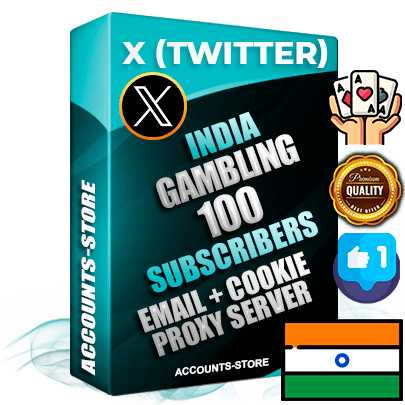 Professional Indian PREMIUM X (Twitter) accounts of manual registration and farming for the GAMBLING niche with high trust history photos and tweets — fully themed and optimized for GAMBLING advertising and promotion — 100 niche-related live active followers 2009–2014 registration year Verified Email (Included) + Cookie JSON for secure import and login to the account + User Agent + High-quality filling (Photo Header Posts). Fully ready for targeted campaigns and ad launches from any country. Perfectly hold ads without bans. Ideal for any earning schemes affiliate promotions and marketing projects. Quality unlimited IPv4 proxy server included.