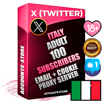 Professional Italian PREMIUM X (Twitter) accounts of manual registration and farming for the ADULT niche with high trust history photos and tweets — fully themed and optimized for ADULT advertising and promotion — 100 niche-related live active followers 2009–2014 registration year Verified Email (Included) + Cookie JSON for secure import and login to the account + User Agent + High-quality filling (Photo Header Posts). Fully ready for targeted campaigns and ad launches from any country. Perfectly hold ads without bans. Ideal for any earning schemes affiliate promotions and marketing projects. Quality unlimited IPv4 proxy server included.