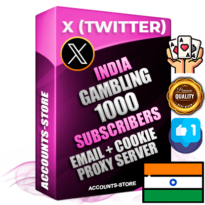 Professional Indian PREMIUM X (Twitter) accounts of manual registration and farming for the GAMBLING niche with high trust history photos and tweets — fully themed and optimized for GAMBLING advertising and promotion — 1000 niche-related live active followers 2009–2014 registration year Verified Email (Included) + Cookie JSON for secure import and login to the account + User Agent + High-quality filling (Photo Header Posts). Fully ready for targeted campaigns and ad launches from any country. Perfectly hold ads without bans. Ideal for any earning schemes affiliate promotions and marketing projects. Quality unlimited IPv4 proxy server included.