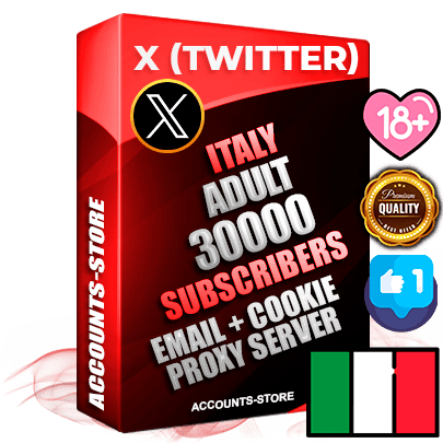 Professional Italian PREMIUM X (Twitter) accounts of manual registration and farming for the ADULT niche with high trust history photos and tweets — fully themed and optimized for ADULT advertising and promotion — 30000 niche-related live active followers 2009–2014 registration year Verified Email (Included) + Cookie JSON for secure import and login to the account + User Agent + High-quality filling (Photo Header Posts). Fully ready for targeted campaigns and ad launches from any country. Perfectly hold ads without bans. Ideal for any earning schemes affiliate promotions and marketing projects. Quality unlimited IPv4 proxy server included. Professional Italian PREMIUM X (Twitter) accounts of manual registration and farming for the ADULT niche with high trust history photos and tweets — fully themed and optimized for ADULT advertising and promotion — 30000 niche-related live active followers 2009–2014 registration year Verified Email (Included) + Cookie JSON for secure import and login to the account + User Agent + High-quality filling (Photo Header Posts). Fully ready for targeted campaigns and ad launches from any country. Perfectly hold ads without bans. Ideal for any earning schemes affiliate promotions and marketing projects. Quality unlimited IPv4 proxy server included.