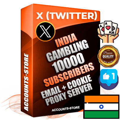 Professional Indian PREMIUM X (Twitter) accounts of manual registration and farming for the GAMBLING niche with high trust history photos and tweets — fully themed and optimized for GAMBLING advertising and promotion — 10000 niche-related live active followers 2009–2014 registration year Verified Email (Included) + Cookie JSON for secure import and login to the account + User Agent + High-quality filling (Photo Header Posts). Fully ready for targeted campaigns and ad launches from any country. Perfectly hold ads without bans. Ideal for any earning schemes affiliate promotions and marketing projects. Quality unlimited IPv4 proxy server included.