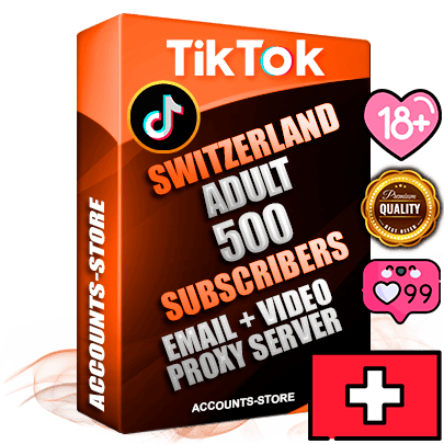 Professional Swiss PREMIUM TikTok accounts of manual registration and farming for the ADULT niche with high trust history profile photos and videos — fully themed and optimized for ADULT advertising and promotion — 500 niche-related live active subscribers 2018–2022 registration years Verified Email (included) + Cookie JSON for secure import and login to the account + User Agent + high-quality content filling (profile photo banner and videos). Fully ready for targeted campaigns and ad launches from any country. Perfectly holds ads without bans. Ideal for any earning schemes affiliate promotions and marketing projects. Quality unlimited IPv4 proxy server included. Professional Swiss PREMIUM TikTok accounts of manual registration and farming for the ADULT niche with high trust history profile photos and videos — fully themed and optimized for ADULT advertising and promotion — 500 niche-related live active subscribers 2018–2022 registration years Verified Email (included) + Cookie JSON for secure import and login to the account + User Agent + high-quality content filling (profile photo banner and videos). Fully ready for targeted campaigns and ad launches from any country. Perfectly holds ads without bans. Ideal for any earning schemes affiliate promotions and marketing projects. Quality unlimited IPv4 proxy server included.