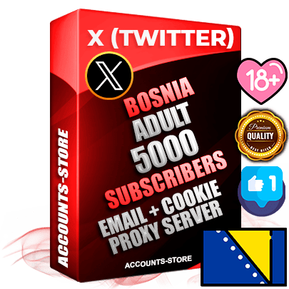 Professional Bosnian PREMIUM X (Twitter) accounts of manual registration and farming for the ADULT niche with high trust history photos and tweets — fully themed and optimized for ADULT advertising and promotion — 5000 niche-related live active followers 2009–2014 registration year Verified Email (Included) + Cookie JSON for secure import and login to the account + User Agent + High-quality filling (Photo Header Posts). Fully ready for targeted campaigns and ad launches from any country. Perfectly hold ads without bans. Ideal for any earning schemes affiliate promotions and marketing projects. Quality unlimited IPv4 proxy server included. Professional Bosnian PREMIUM X (Twitter) accounts of manual registration and farming for the ADULT niche with high trust history photos and tweets — fully themed and optimized for ADULT advertising and promotion — 5000 niche-related live active followers 2009–2014 registration year Verified Email (Included) + Cookie JSON for secure import and login to the account + User Agent + High-quality filling (Photo Header Posts). Fully ready for targeted campaigns and ad launches from any country. Perfectly hold ads without bans. Ideal for any earning schemes affiliate promotions and marketing projects. Quality unlimited IPv4 proxy server included.