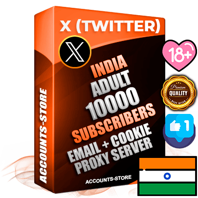 Professional Indian PREMIUM X (Twitter) accounts of manual registration and farming for the ADULT niche with high trust history photos and tweets — fully themed and optimized for ADULT advertising and promotion — 10000 niche-related live active followers 2009–2014 registration year Verified Email (Included) + Cookie JSON for secure import and login to the account + User Agent + High-quality filling (Photo Header Posts). Fully ready for targeted campaigns and ad launches from any country. Perfectly hold ads without bans. Ideal for any earning schemes affiliate promotions and marketing projects. Quality unlimited IPv4 proxy server included.