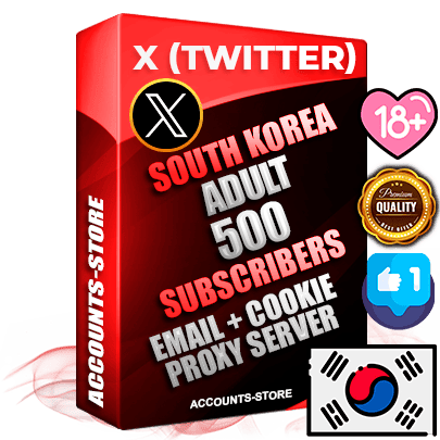 Professional Korean PREMIUM X (Twitter) accounts of manual registration and farming for the ADULT niche with high trust history photos and tweets — fully themed and optimized for ADULT advertising and promotion — 500 niche-related live active followers 2009–2014 registration year Verified Email (Included) + Cookie JSON for secure import and login to the account + User Agent + High-quality filling (Photo Header Posts). Fully ready for targeted campaigns and ad launches from any country. Perfectly hold ads without bans. Ideal for any earning schemes affiliate promotions and marketing projects. Quality unlimited IPv4 proxy server included. Professional Korean PREMIUM X (Twitter) accounts of manual registration and farming for the ADULT niche with high trust history photos and tweets — fully themed and optimized for ADULT advertising and promotion — 500 niche-related live active followers 2009–2014 registration year Verified Email (Included) + Cookie JSON for secure import and login to the account + User Agent + High-quality filling (Photo Header Posts). Fully ready for targeted campaigns and ad launches from any country. Perfectly hold ads without bans. Ideal for any earning schemes affiliate promotions and marketing projects. Quality unlimited IPv4 proxy server included.