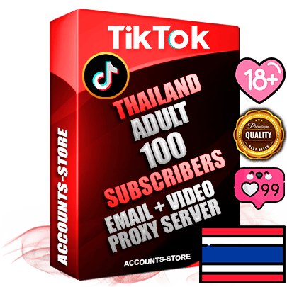 Professional Thai PREMIUM TikTok accounts of manual registration and farming for the ADULT niche with high trust history profile photos and videos — fully themed and optimized for ADULT advertising and promotion — 100 niche-related live active subscribers 2018–2022 registration years Verified Email (included) + Cookie JSON for secure import and login to the account + User Agent + high-quality content filling (profile photo banner and videos). Fully ready for targeted campaigns and ad launches from any country. Perfectly holds ads without bans. Ideal for any earning schemes affiliate promotions and marketing projects. Quality unlimited IPv4 proxy server included.