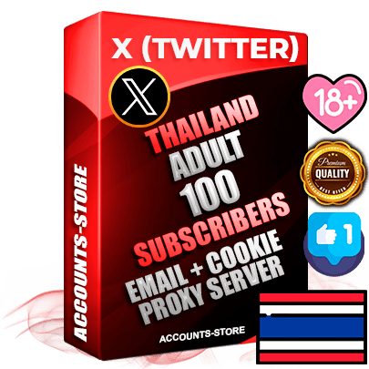 Professional Thai PREMIUM X (Twitter) accounts of manual registration and farming for the ADULT niche with high trust history photos and tweets — fully themed and optimized for ADULT advertising and promotion — 100 niche-related live active followers 2009–2014 registration year Verified Email (Included) + Cookie JSON for secure import and login to the account + User Agent + High-quality filling (Photo Header Posts). Fully ready for targeted campaigns and ad launches from any country. Perfectly hold ads without bans. Ideal for any earning schemes affiliate promotions and marketing projects. Quality unlimited IPv4 proxy server included.