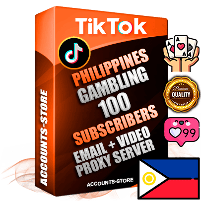 Professional Filipino PREMIUM TikTok accounts of manual registration and farming for the GAMBLING niche with high trust history profile photos and videos — fully themed and optimized for GAMBLING advertising and promotion — 100 niche-related live active subscribers 2018–2022 registration years Verified Email (included) + Cookie JSON for secure import and login to the account + User Agent + high-quality content filling (profile photo banner and videos). Fully ready for targeted campaigns and ad launches from any country. Perfectly holds ads without bans. Ideal for any earning schemes affiliate promotions and marketing projects. Quality unlimited IPv4 proxy server included.