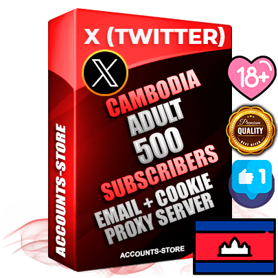 Professional Cambodian PREMIUM X (Twitter) accounts of manual registration and farming for the ADULT niche with high trust history photos and tweets — fully themed and optimized for ADULT advertising and promotion — 500 niche-related live active followers 2009–2014 registration year Verified Email (Included) + Cookie JSON for secure import and login to the account + User Agent + High-quality filling (Photo Header Posts). Fully ready for targeted campaigns and ad launches from any country. Perfectly hold ads without bans. Ideal for any earning schemes affiliate promotions and marketing projects. Quality unlimited IPv4 proxy server included. Professional Cambodian PREMIUM X (Twitter) accounts of manual registration and farming for the ADULT niche with high trust history photos and tweets — fully themed and optimized for ADULT advertising and promotion — 500 niche-related live active followers 2009–2014 registration year Verified Email (Included) + Cookie JSON for secure import and login to the account + User Agent + High-quality filling (Photo Header Posts). Fully ready for targeted campaigns and ad launches from any country. Perfectly hold ads without bans. Ideal for any earning schemes affiliate promotions and marketing projects. Quality unlimited IPv4 proxy server included.