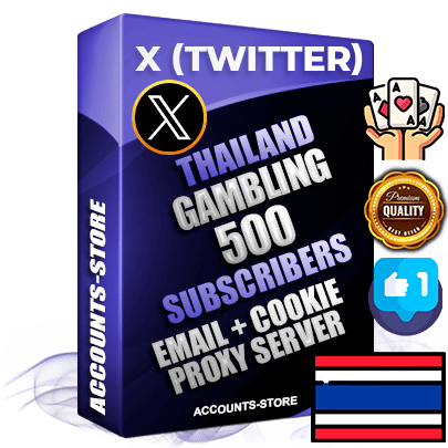 Professional Thai PREMIUM X (Twitter) accounts of manual registration and farming for the GAMBLING niche with high trust history photos and tweets — fully themed and optimized for GAMBLING advertising and promotion — 500 niche-related live active followers 2009–2014 registration year Verified Email (Included) + Cookie JSON for secure import and login to the account + User Agent + High-quality filling (Photo Header Posts). Fully ready for targeted campaigns and ad launches from any country. Perfectly hold ads without bans. Ideal for any earning schemes affiliate promotions and marketing projects. Quality unlimited IPv4 proxy server included.