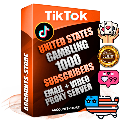 Professional American PREMIUM TikTok accounts of manual registration and farming for the GAMBLING niche with high trust history profile photos and videos — fully themed and optimized for GAMBLING advertising and promotion — 1000 niche-related live active subscribers 2018–2022 registration years Verified Email (included) + Cookie JSON for secure import and login to the account + User Agent + high-quality content filling (profile photo banner and videos). Fully ready for targeted campaigns and ad launches from any country. Perfectly holds ads without bans. Ideal for any earning schemes affiliate promotions and marketing projects. Quality unlimited IPv4 proxy server included.