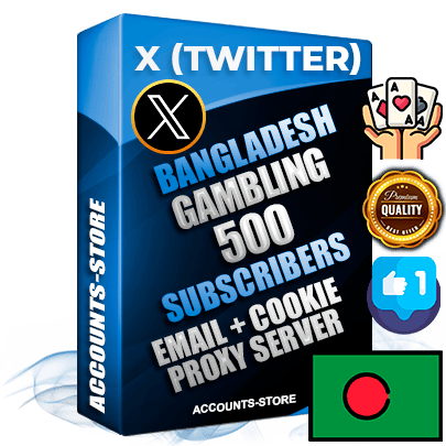 Professional Bangladeshi PREMIUM X (Twitter) accounts of manual registration and farming for the GAMBLING niche with high trust history photos and tweets — fully themed and optimized for GAMBLING advertising and promotion — 500 niche-related live active followers 2009–2014 registration year Verified Email (Included) + Cookie JSON for secure import and login to the account + User Agent + High-quality filling (Photo Header Posts). Fully ready for targeted campaigns and ad launches from any country. Perfectly hold ads without bans. Ideal for any earning schemes affiliate promotions and marketing projects. Quality unlimited IPv4 proxy server included. Professional Bangladeshi PREMIUM X (Twitter) accounts of manual registration and farming for the GAMBLING niche with high trust history photos and tweets — fully themed and optimized for GAMBLING advertising and promotion — 500 niche-related live active followers 2009–2014 registration year Verified Email (Included) + Cookie JSON for secure import and login to the account + User Agent + High-quality filling (Photo Header Posts). Fully ready for targeted campaigns and ad launches from any country. Perfectly hold ads without bans. Ideal for any earning schemes affiliate promotions and marketing projects. Quality unlimited IPv4 proxy server included.
