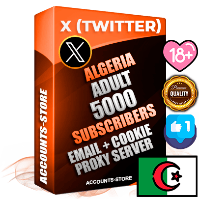 Professional Algerian PREMIUM X (Twitter) accounts of manual registration and farming for the ADULT niche with high trust history photos and tweets — fully themed and optimized for ADULT advertising and promotion — 5000 niche-related live active followers 2009–2014 registration year Verified Email (Included) + Cookie JSON for secure import and login to the account + User Agent + High-quality filling (Photo Header Posts). Fully ready for targeted campaigns and ad launches from any country. Perfectly hold ads without bans. Ideal for any earning schemes affiliate promotions and marketing projects. Quality unlimited IPv4 proxy server included.
